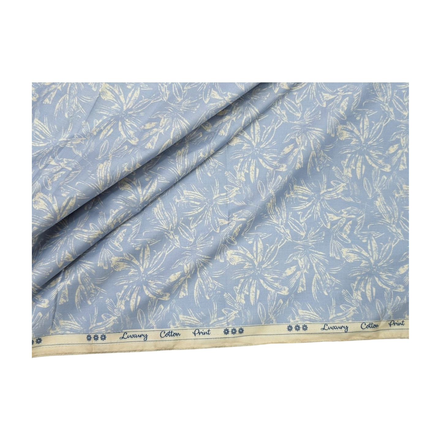 Solino 100% Premium Cotton Printed Shirting Fabric (Blue)