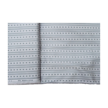 Solino 100% Premium Cotton Printed Shirting Fabric (Light Blue)