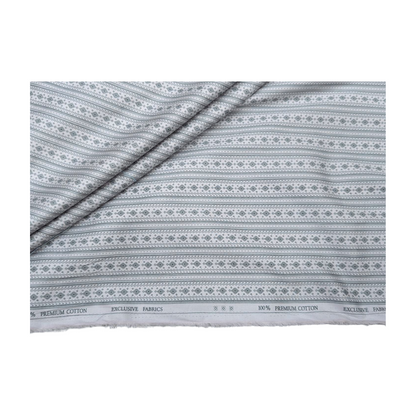 Solino 100% Premium Cotton Printed Shirting Fabric (Light Blue)