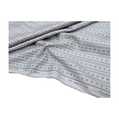 Solino 100% Premium Cotton Printed Shirting Fabric (Light Blue)