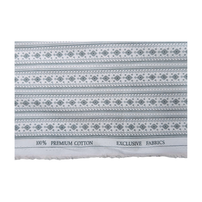 Solino 100% Premium Cotton Printed Shirting Fabric (Light Blue)