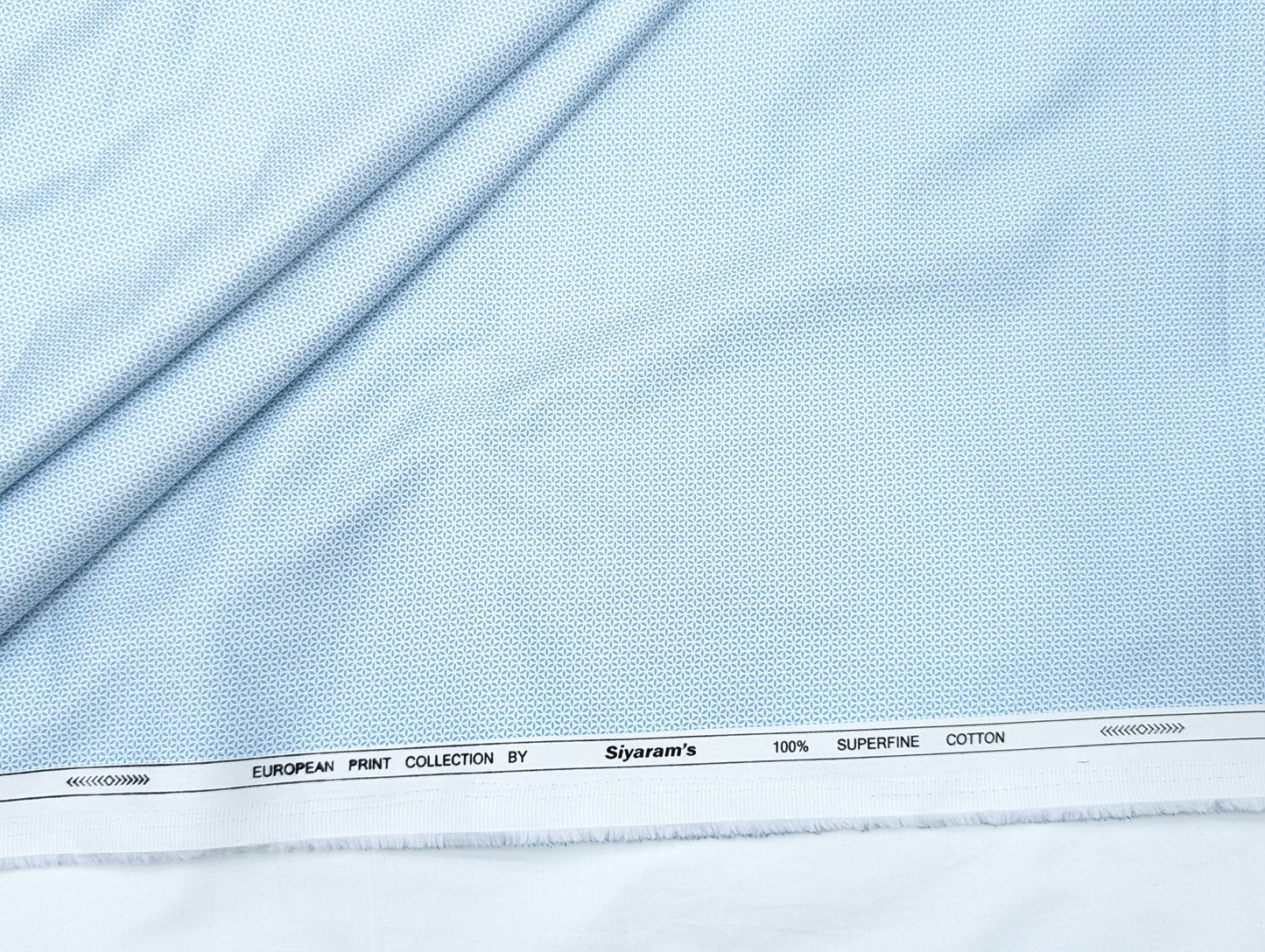 Siyaram's 100% Premium Cotton Printed Shirting Fabric (Light Blue)