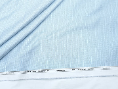 Siyaram's 100% Premium Cotton Printed Shirting Fabric (Light Blue)