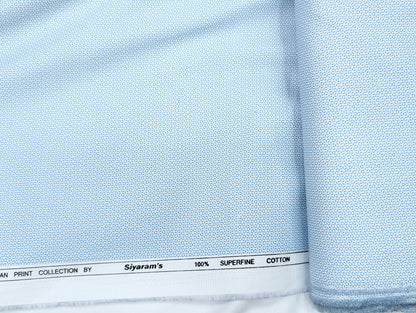 Siyaram's 100% Premium Cotton Printed Shirting Fabric (Light Blue)