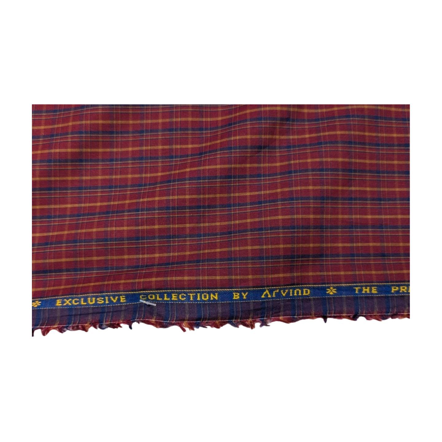 Arvind 100% Premium Cotton Checks Shirting Fabric (Red)