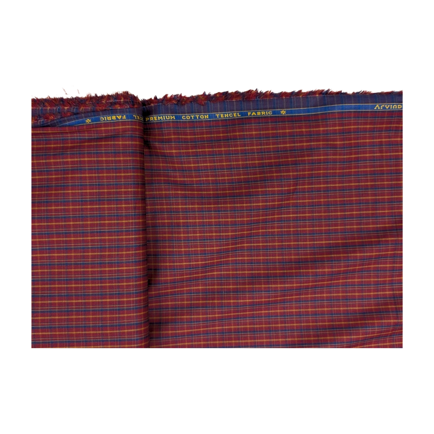 Arvind 100% Premium Cotton Checks Shirting Fabric (Red)