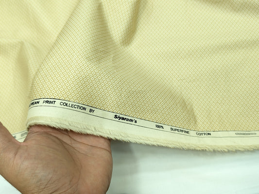 Siyaram's 100% Premium Cotton Printed Shirting Fabric (Yellow)