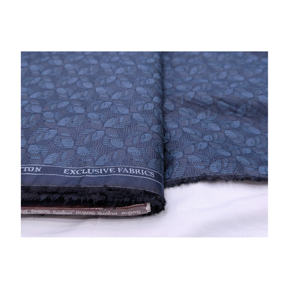 Solino 100% Premium Cotton Floral Printed Shirting Fabric (Blue)