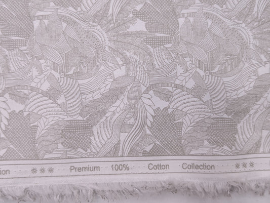 Solino 100% Premium Cotton Floral Printed Shirting Fabric (Beige)