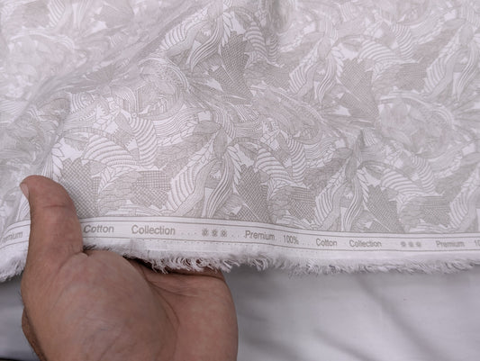 Solino 100% Premium Cotton Floral Printed Shirting Fabric (Beige)