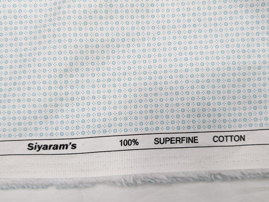 Siyaram's 100% Premium Cotton Printed Shirting Fabric (Sky Blue)