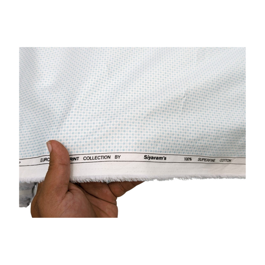 Siyaram's 100% Premium Cotton Printed Shirting Fabric (Sky Blue)