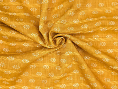 Augustus Cotton Blend Exclusive Printed Kurta Fabric (Yellow)