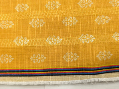 Augustus Cotton Blend Exclusive Printed Kurta Fabric (Yellow)