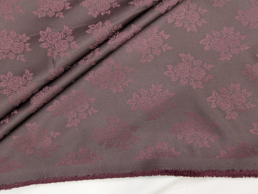 Designer Floral Printed Suiting Fabric for Blazer & Nehru Jacket (Red Mauve)