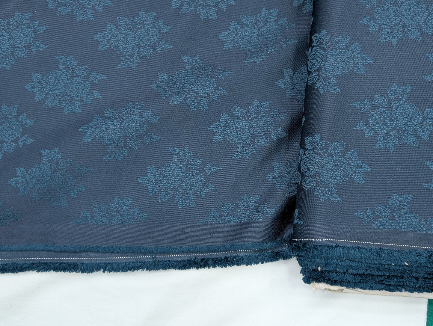 Designer Floral Printed Suiting Fabric for Blazer & Nehru Jacket (Deep Blue)