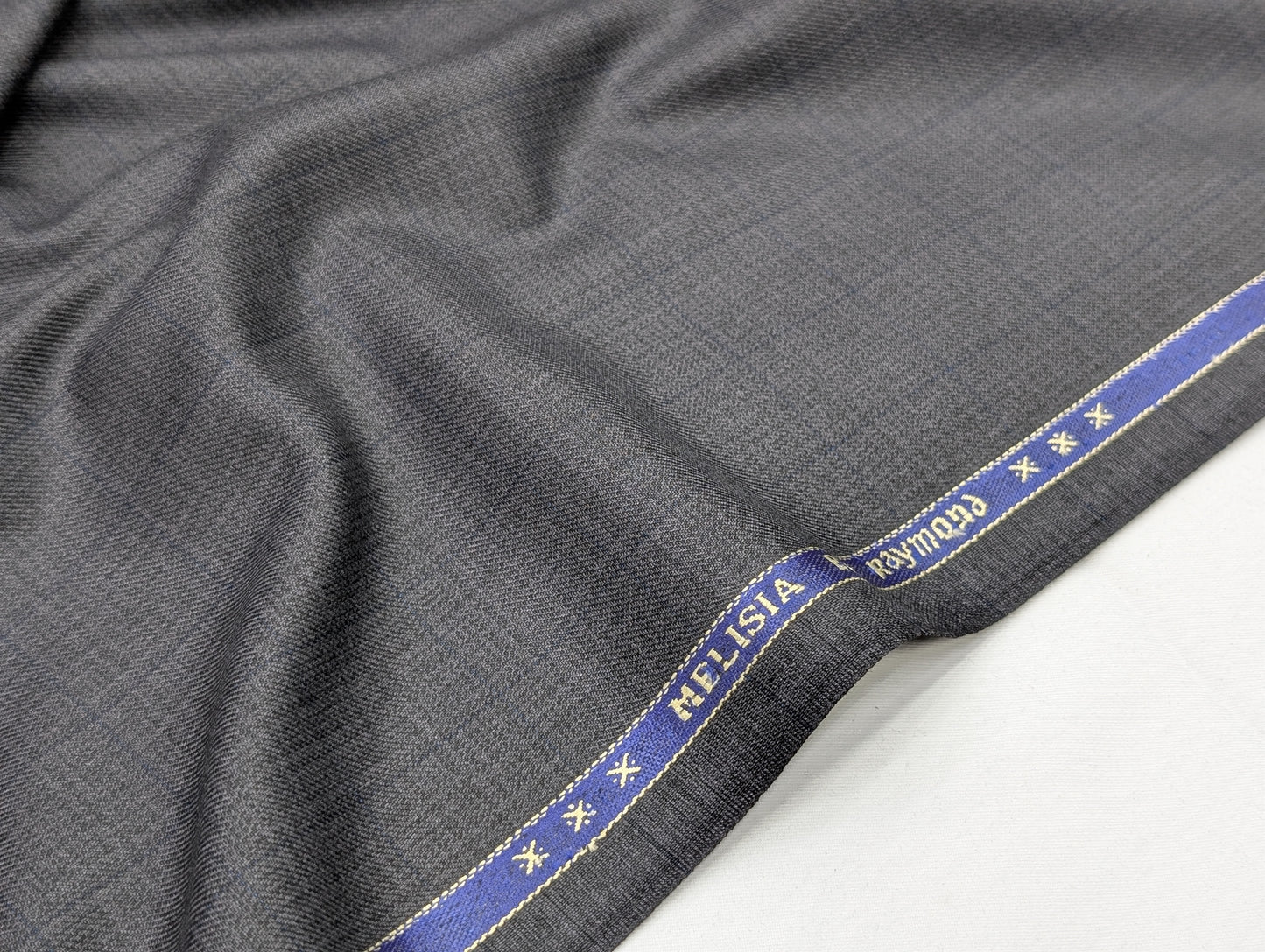 Raymond Polyester Viscose Self Design Unstitched Suiting Fabric (Steel Grey)