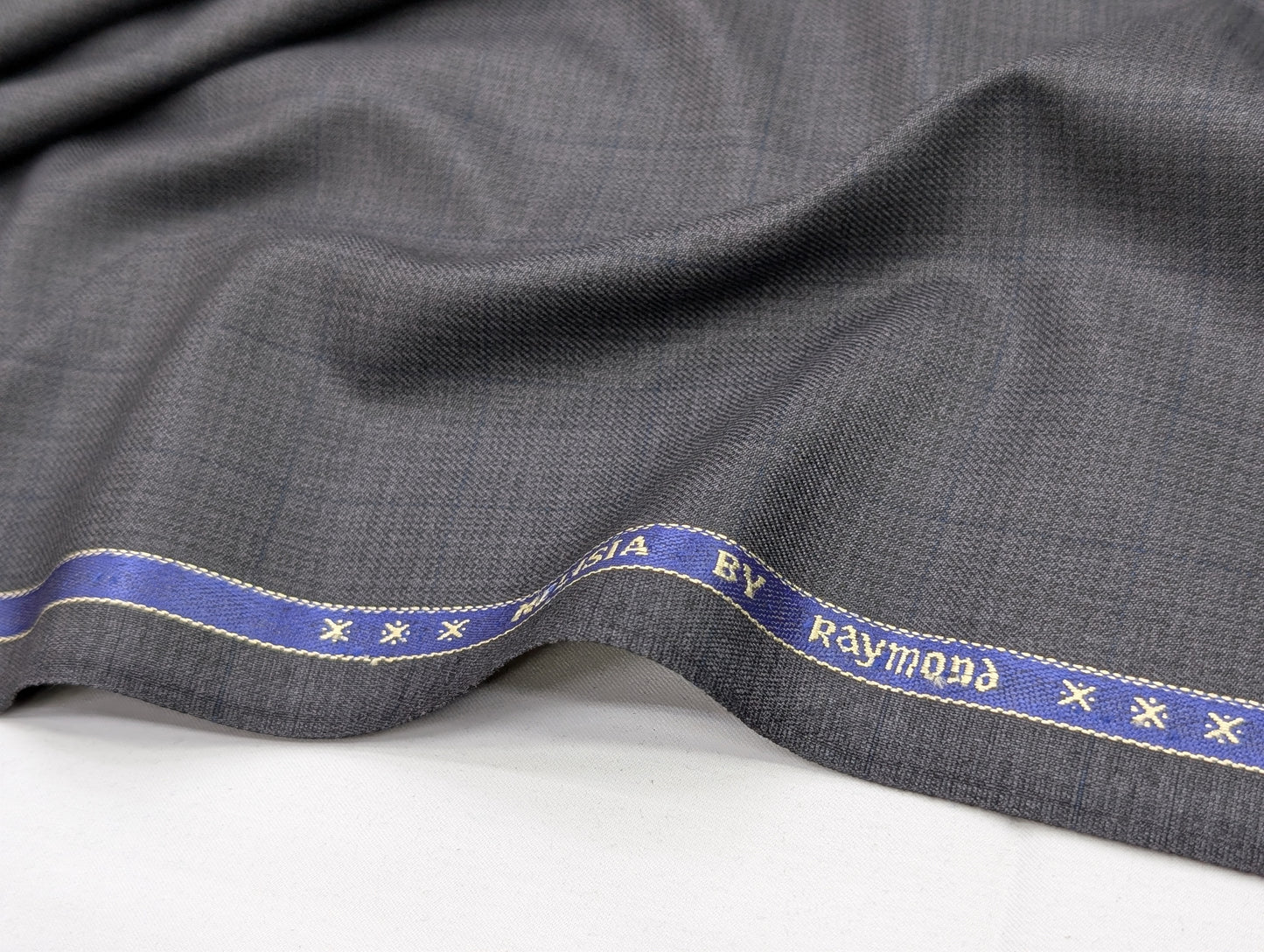 Raymond Polyester Viscose Self Design Unstitched Suiting Fabric (Steel Grey)