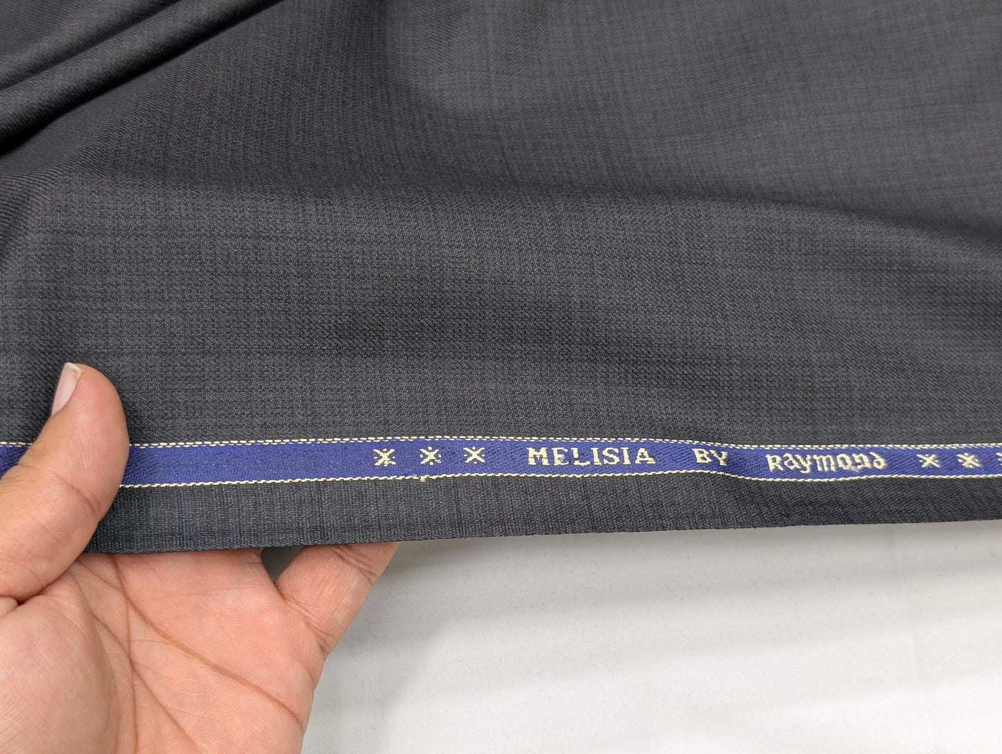 Raymond Polyester Viscose Self Design Unstitched Suiting Fabric (Steel Grey)