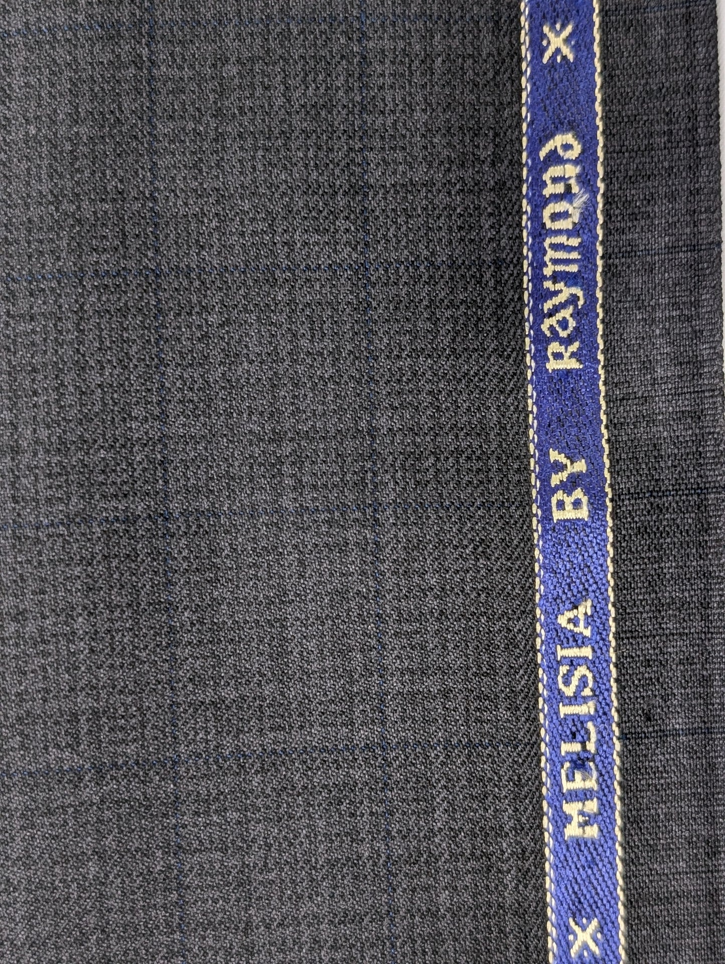Raymond Polyester Viscose Self Design Unstitched Suiting Fabric (Steel Grey)