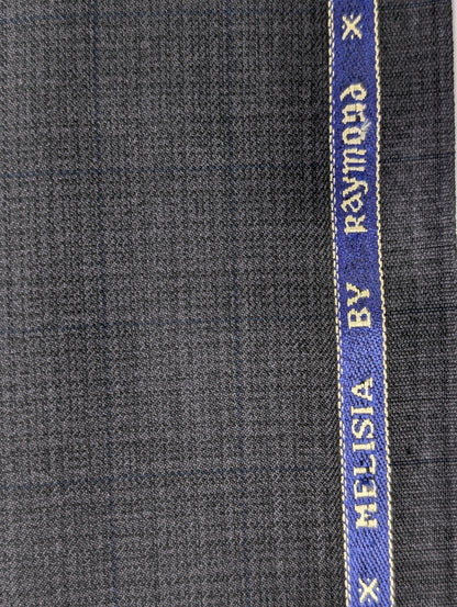 Raymond Polyester Viscose Self Design Unstitched Suiting Fabric (Steel Grey)