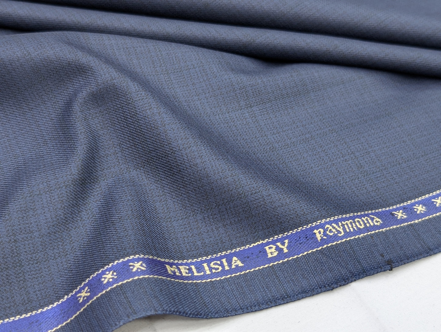 Raymond Polyester Viscose Self Design Unstitched Suiting Fabric (Rich Blue)