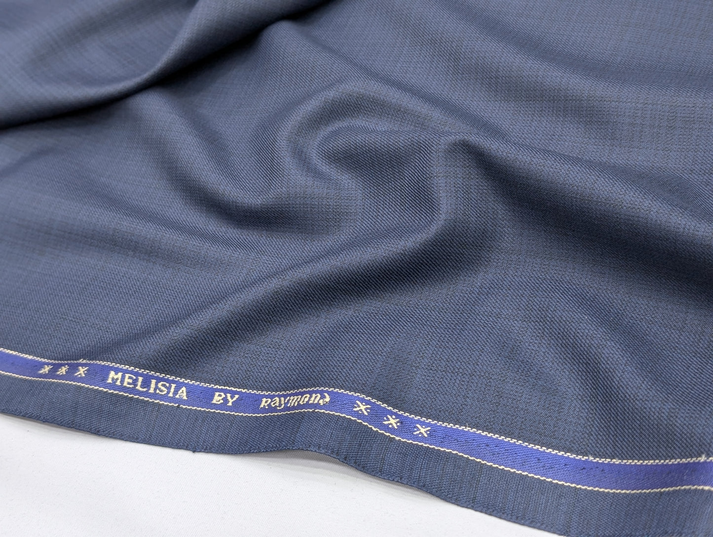 Raymond Polyester Viscose Self Design Unstitched Suiting Fabric (Rich Blue)