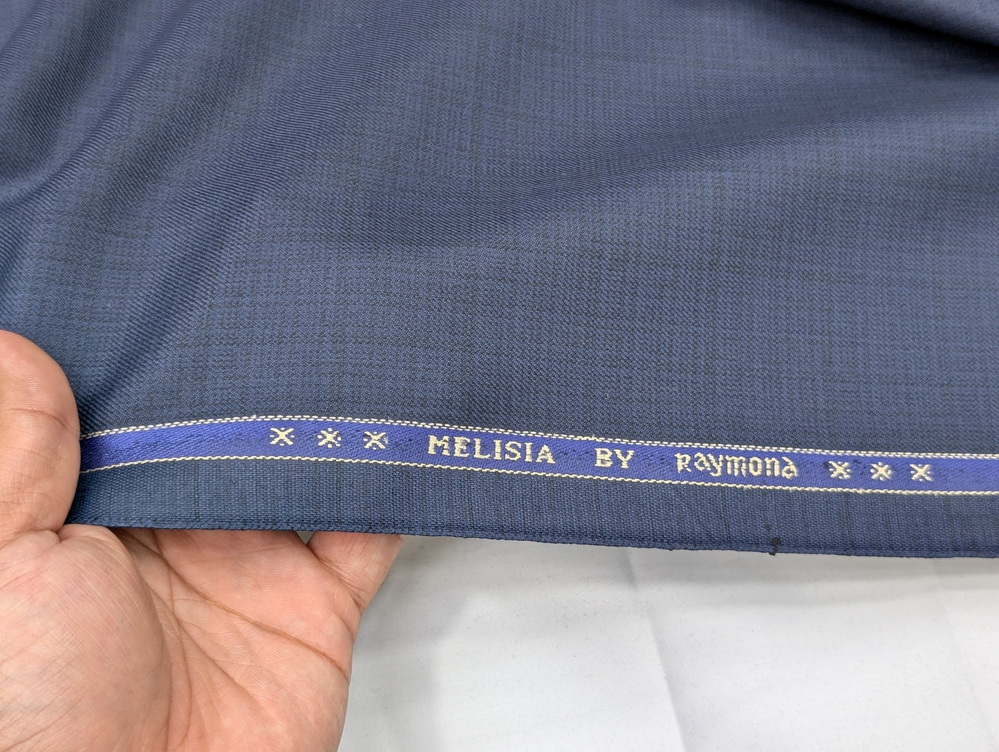 Raymond Polyester Viscose Self Design Unstitched Suiting Fabric (Rich Blue)