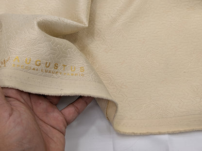 Augustus Designer Suiting Fabric for Blazer & Nehru Jacket (Beige Yellow)