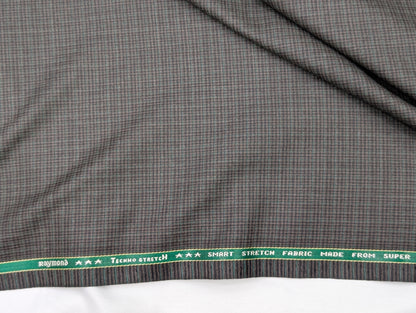 Raymond TechnoStretch Wool Blend Unstitched Checkered Suiting Fabric