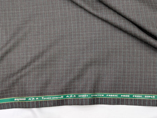 Raymond TechnoStretch Wool Blend Unstitched Checkered Suiting Fabric