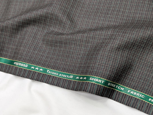 Raymond TechnoStretch Wool Blend Unstitched Checkered Suiting Fabric