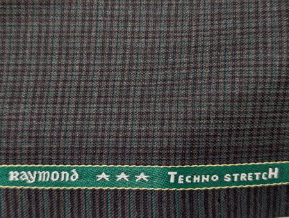 Raymond TechnoStretch Wool Blend Unstitched Checkered Suiting Fabric