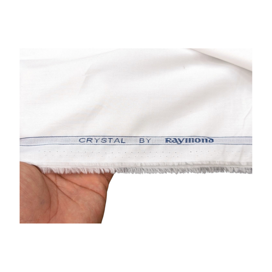 Raymond Crystal 100% Premium Cotton Shirting Fabric (White)