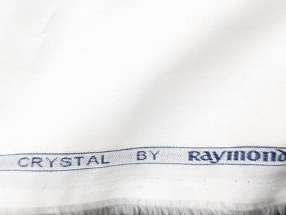 Raymond Crystal 100% Premium Cotton Shirting Fabric (White)