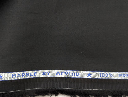 Arvind 100% Premium 60s Satin Cotton Shirting Fabric (Black)