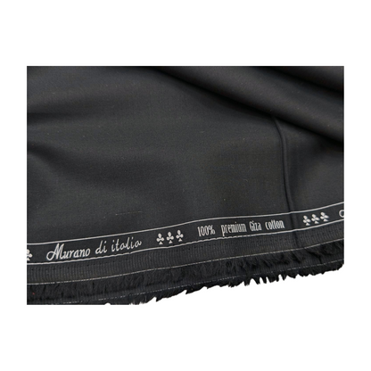 Murano di italia 100% Premium Giza Cotton Shirting Fabric (Black)