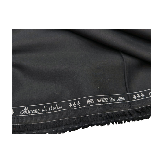 Murano di italia 100% Premium Giza Cotton Shirting Fabric (Black)