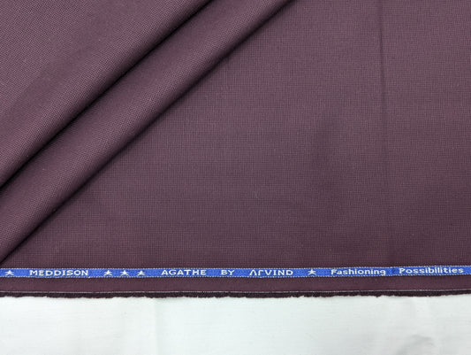 Arvind 100% Premium Cotton Suiting Fabric (Deep Plum)