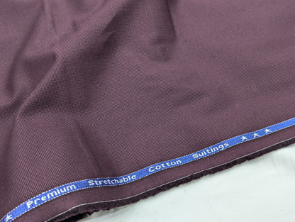 Arvind 100% Premium Cotton Suiting Fabric (Deep Plum)