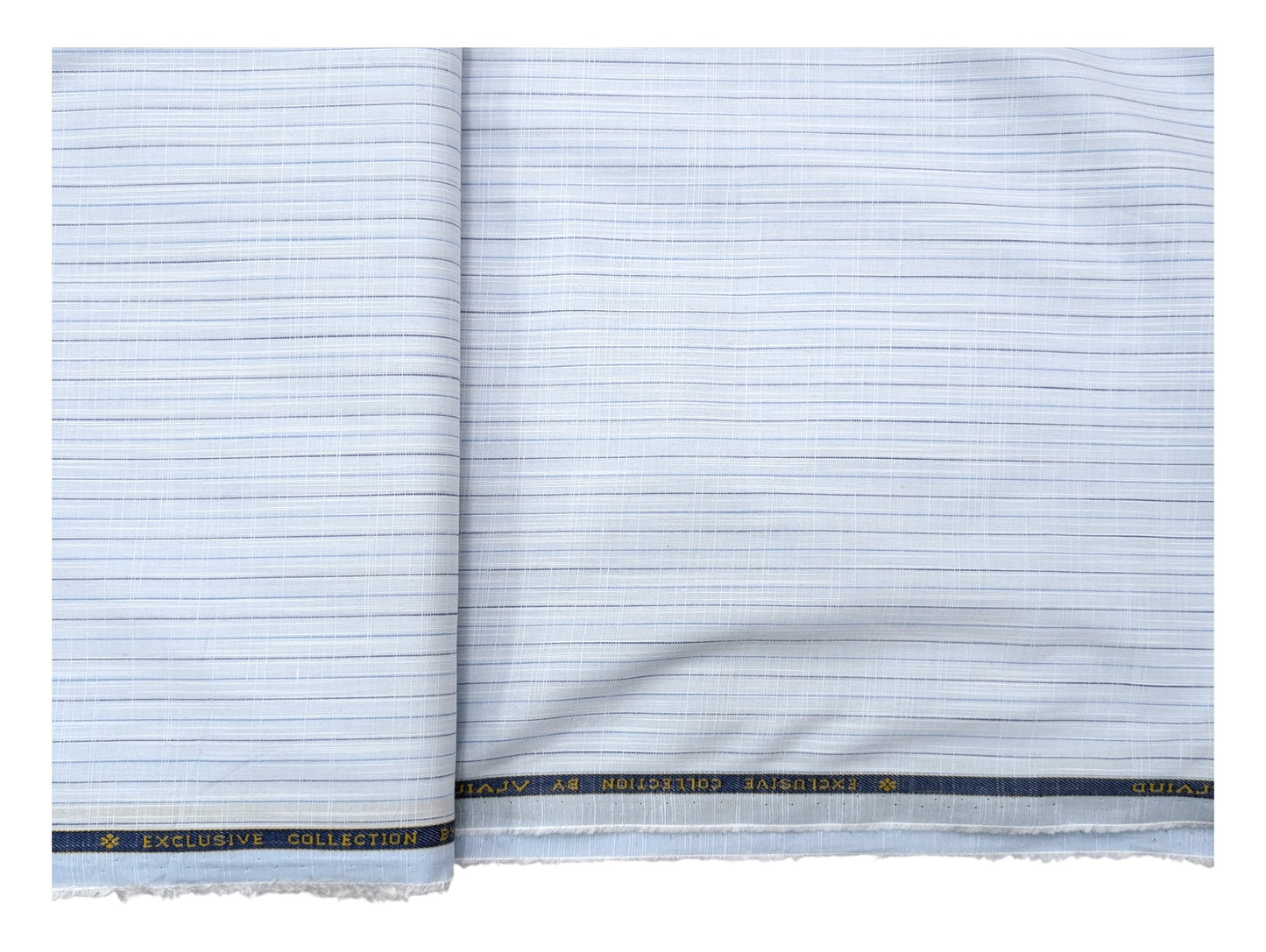 Arvind Premium Cotton Shirting Fabric (Exclusive Blue Striped)