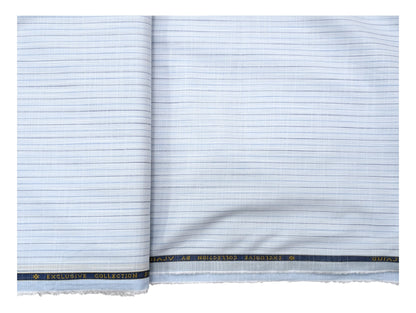 Arvind Premium Cotton Shirting Fabric (Exclusive Blue Striped)
