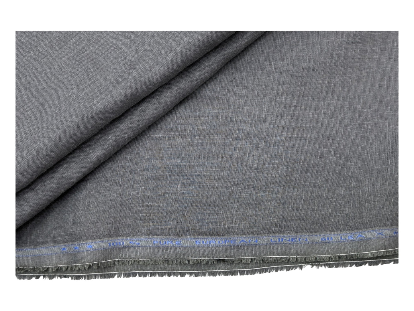100% European Linen Shirt Fabric (Dark Gray) - 60 LEA
