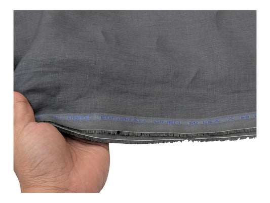 100% European Linen Shirt Fabric (Dark Gray) - 60 LEA