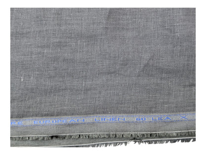 100% European Linen Shirt Fabric (Dark Gray) - 60 LEA