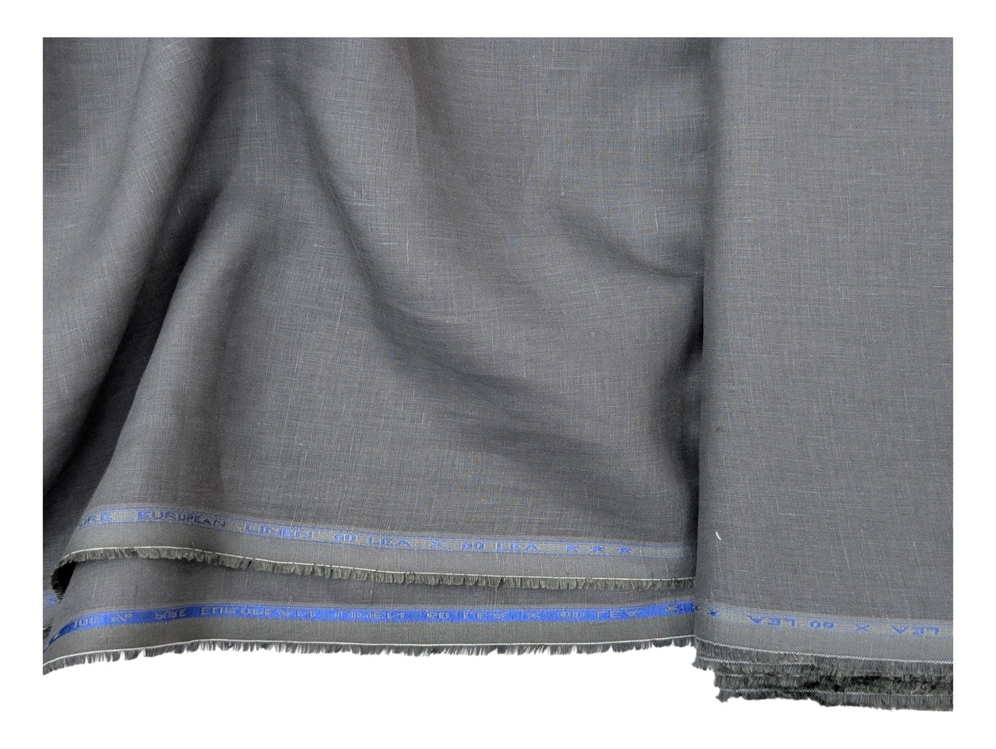 100% European Linen Shirt Fabric (Dark Gray) - 60 LEA