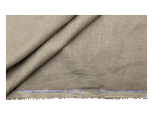 100% European Linen Shirt Fabric (Dusty Olive Green) - 60 LEA