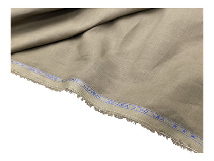 100% European Linen Shirt Fabric (Dusty Olive Green) - 60 LEA