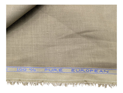 100% European Linen Shirt Fabric (Dusty Olive Green) - 60 LEA