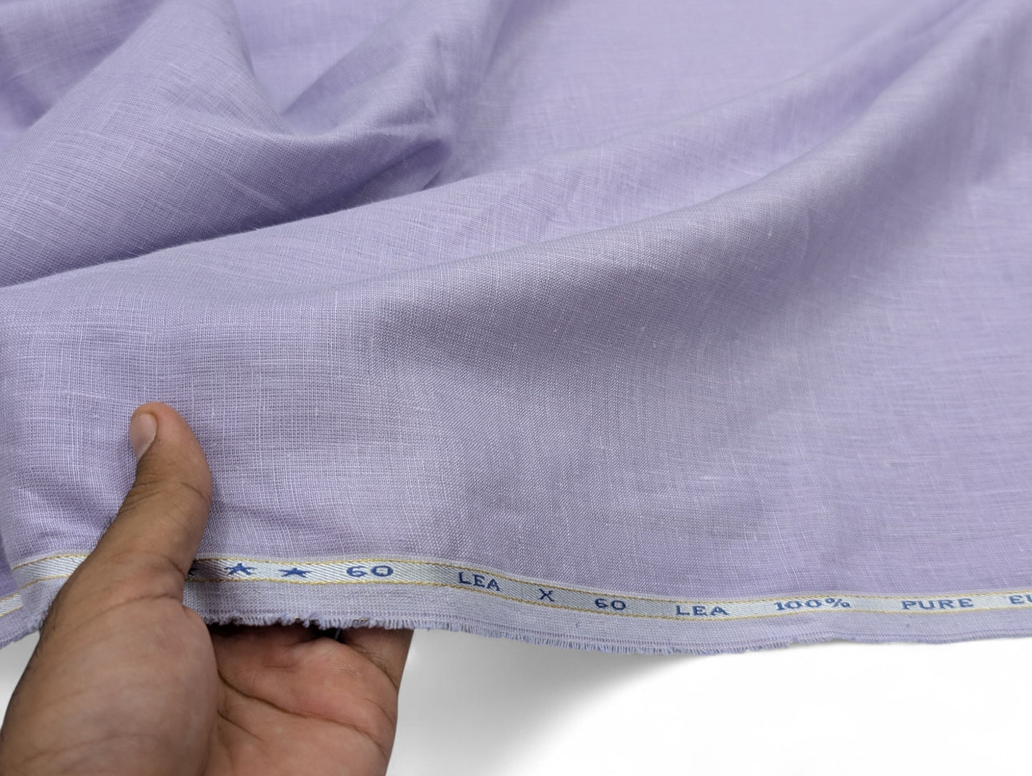 100% European Linen Shirt Fabric (Soft Lavender) - 60 LEA